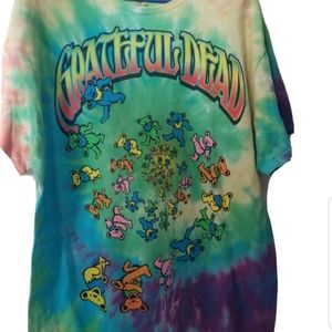 Grateful Dead Bears Graphic Mens Tie-Dye T-Shirt Size XL (46-48) Hippie Unisex